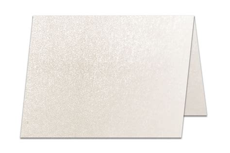 Blank Shimmery White 5x7 Folded Discount Card Stock for DIY Cards - CutCardStock