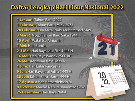 Daftar Lengkap Hari Libur Nasional 2022 SmartLapak Informasi Terkini