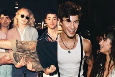 Video Nick Jonas Joe Jonas And Sophie Turner Urge Shawn Mendes And Camilla Cabello To Kiss During