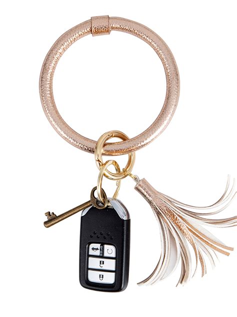 NK NK Wristlet Keychain Leather Bracelet Keyring Bangle Round Shaped