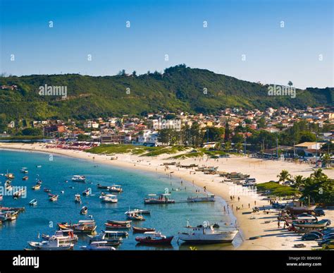 Arraial Do Cabo Praia Dos Anjos - Praia dos Anjos beach harbour and port in Arraial do Cabo resort town ...