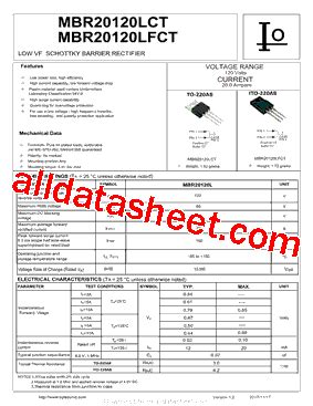 MBR20120LCT Datasheet PDF Bytesonic Electronics Co Ltd