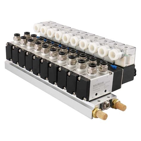 Baomain Integrated 10 Space Manifold With Solenoid Valve 4V210 08 DC