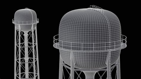 3d Model Water Tower Tank Vr Ar Low Poly Cgtrader