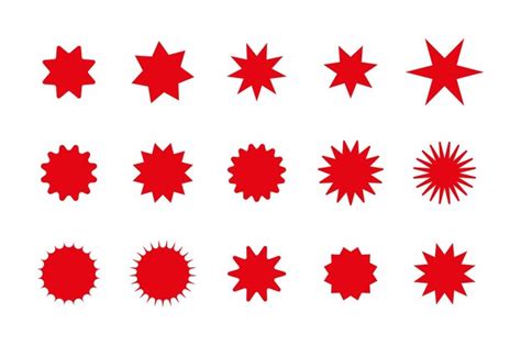 Premium Vector Set Of Red Starburst Price Sticker Sale Or Discount