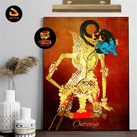 Jual Poster Wayang Kulit Ontoreja Antareja Hiasan Dinding Bahan Art