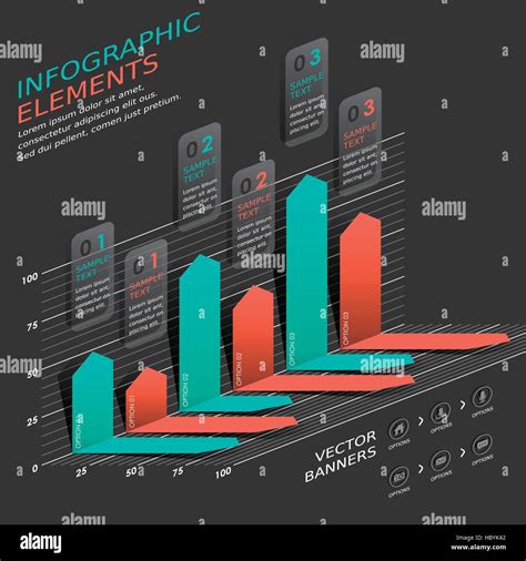 Modern Vector Abstract Bar Chart Infographic Elements Stock Vector