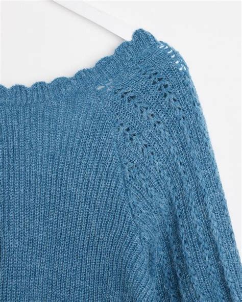 Oliver Bonas Wrap Back Teal Knitted Top In Blue Lyst