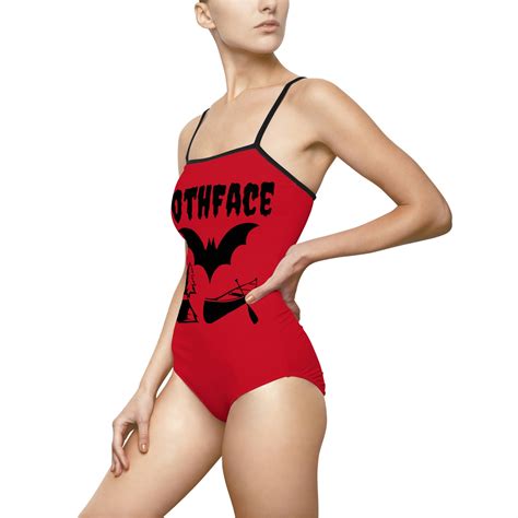 Women's One-piece Swimsuit AOP Goth Face Camper Camping Rockabilly