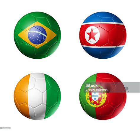 Bendera Grup G Pada Bola Sepak Bola 2010 Foto Stok Unduh Gambar Sekarang Pantai Gading