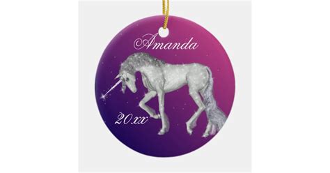 Sparkly Unicorn Fantasy Ceramic Ornament Zazzle