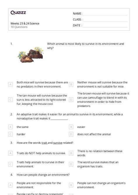 50 Environmental Science Worksheets For 3rd Grade On Quizizz Free And Printable