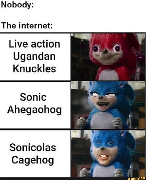 Nobody The Internet Live Action Ugandan Knuckles Sonic Ahegaohog