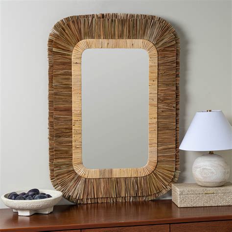 Beachcrest Home Valier Seagrass Rectangle Wall Mirror Reviews Wayfair