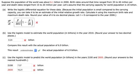 Solved Suppose The Population Of The World Was About 61