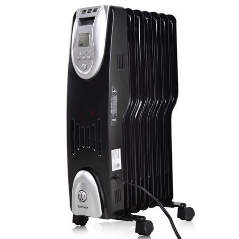 Costway 1500W Electric Oil Filled Radiator Heater Safe Digital ...