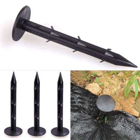 10 Pcs Black Plastic Mulch Film Mulching Nail Gardening Fixing Tools S