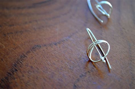 Sterling Silver Earrings Contemporary Design Modern Wire Etsy