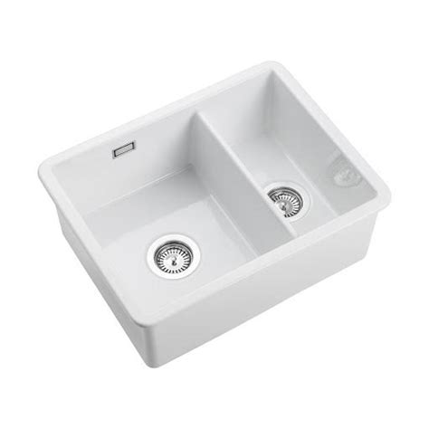 Rangemaster Rustique White Inset Ceramic 15 Bowl Kitchen Sink With Waste