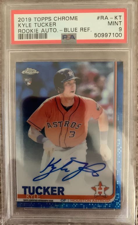 Topps Chrome Kyle Tucker Rookie Auto Blue Refractor Psa Mint