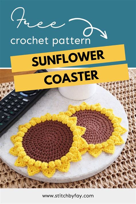 Sunflower Coaster Crochet Pattern Free Artofit