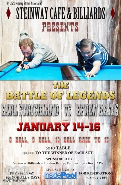 The Battle of Legends: Earl Strickland vs Efren Reyes - Steinway ...