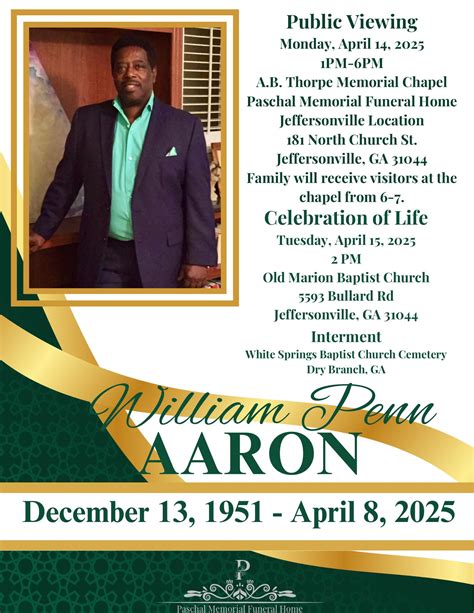 Paschal Memorial Funeral... - Paschal Memorial Funeral Home