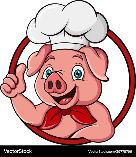 Cartoon Pig Chef Giving Thumb Up Royalty Free Vector Image