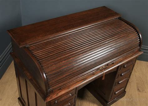 Antique Edwardian Ft Solid Oak Roll Top Desk Antiques Atlas