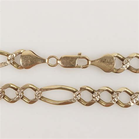 Kt Gold Figaro Chain Bracelet Property Room