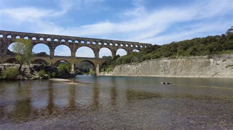 Majestic Pont Du Gard Aqueduct In Sunny Provence Stock Footage Video