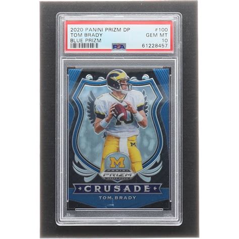 Tom Brady 2020 Panini Prizm Draft Picks Prizms Blue 100 C PSA 10