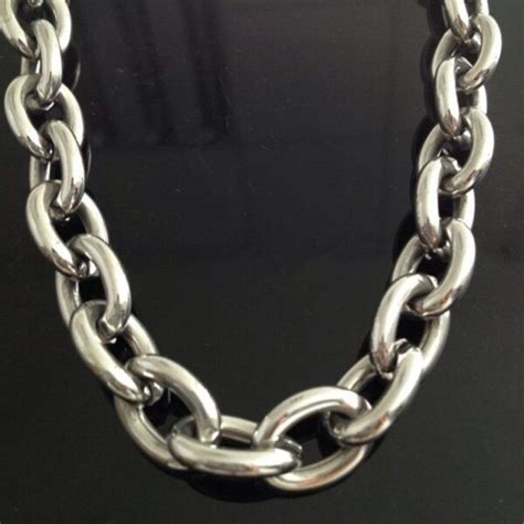 Cha Ne Argent Homme Grosse Maille Bijoux Haute Qualit