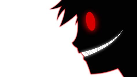 Red Eyes Face Smiling Minimalism Anime Boys Glowing Eyes Anime