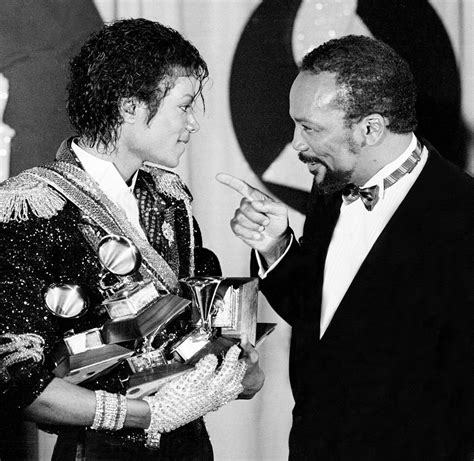 Quincy Jones and Michael Jackson, right after winning 8 Grammys in one ...