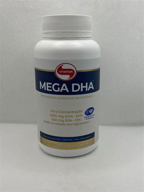 Ômega Mega DHA 1g 120 cápsulas Vitafor Farmácia Homeopatia Brasil