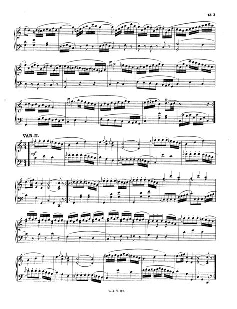 12 Variations On A Menuet K 179 Free Sheet Music By Mozart Pianoshelf