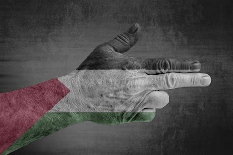 Flag Of Palestine Painted On Human Fist Like Victory Symbol Stock Photo ...