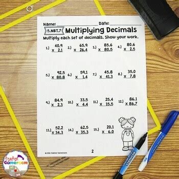 Decimal Unit Basic Operations Worksheet Bundle Nbt By Teacher