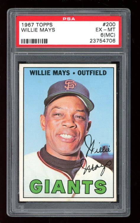 Willie Mays 1967 Topps 200 Psa 6 Mc Pristine Auction