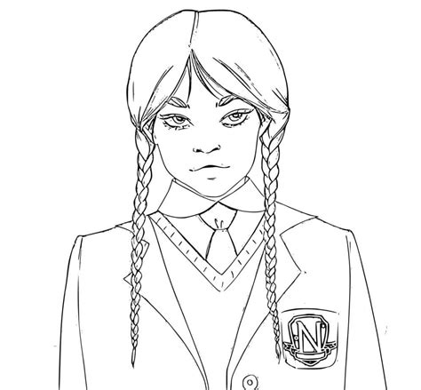 Printable Wednesday Addams Coloring Page Download Print Or Color