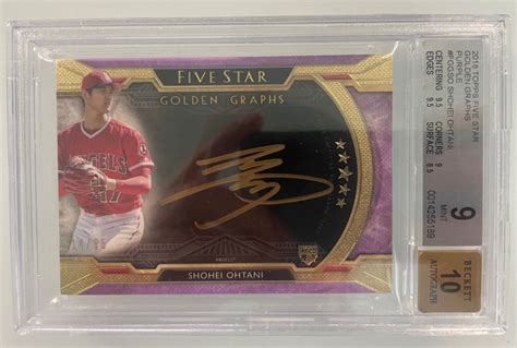 2018 TOPPS FIVE STAR SHOHEI OHTANI GOLDEN GRAPHS ROOKIE AUTO 25 RC BGS