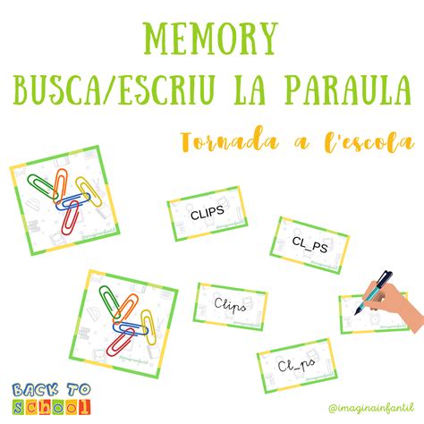 Profes Papel Tijera Memory Busca Escriu La Paraula Material Escolar