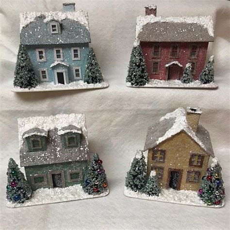 Putz House Kit To Make 4 Houses Diy Ships From Usa Etsy Putz Houses