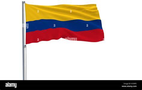 Aislar La Bandera De Colombia En Una Bandera Ondeando En El Viento