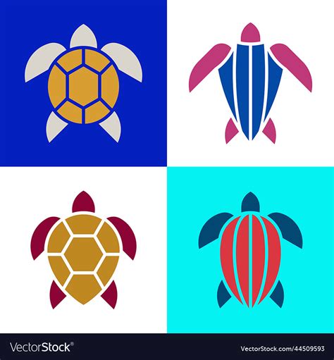 Set of sea turtle Royalty Free Vector Image - VectorStock