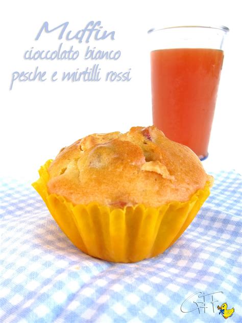 Gialla Tra I Fornelli Muffin Al Cioccolato Bianco Pesche E Mirtilli Rossi