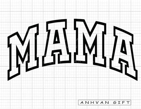 MAMA Varsity Arched Outline SVG, Mama Svg, Mama Svg Varsity, Mom Life Svg, Matching Mama Mini ...