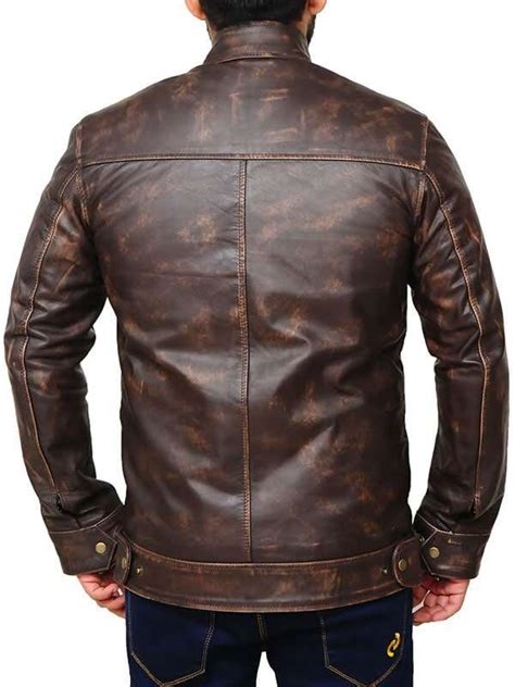 Angus MacGyver Distressed Leather Jacket Lucas Till Jacket