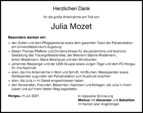 Traueranzeigen Von Julia Mozet Allg Uer Zeitung